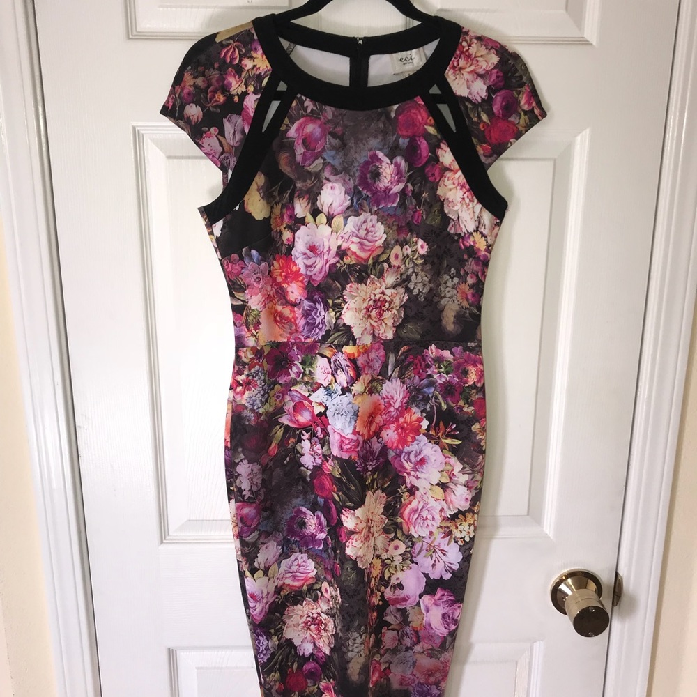 Cut-out Floral Dress